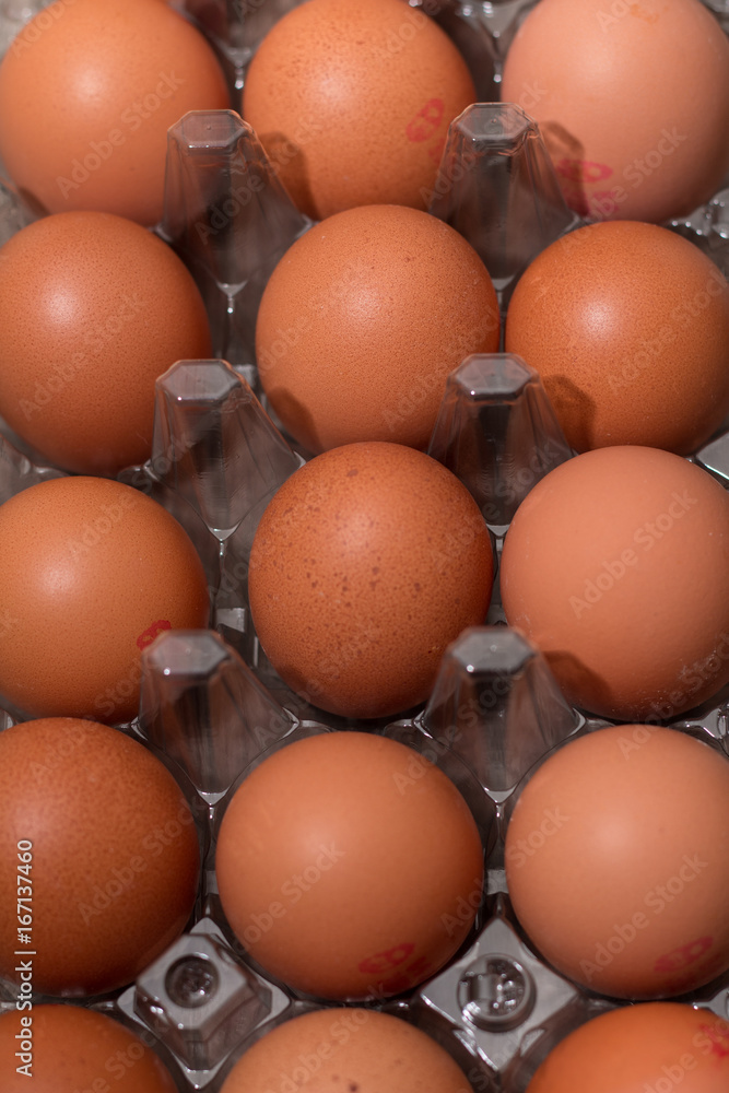 Eggs in a plastic tray Eggs in a plastic tray
