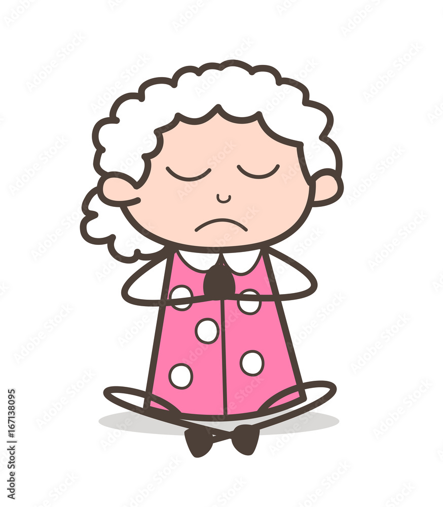 Cartoon Granny Doing Yoga Vector Illustration Cartoon Granny Doing Yoga Vector Illustration