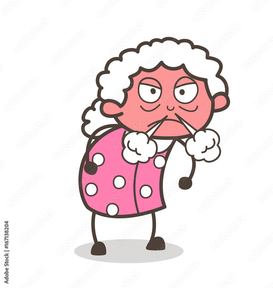 Cartoon Angry Granny Vector Character Cartoon Angry Granny Vector Character