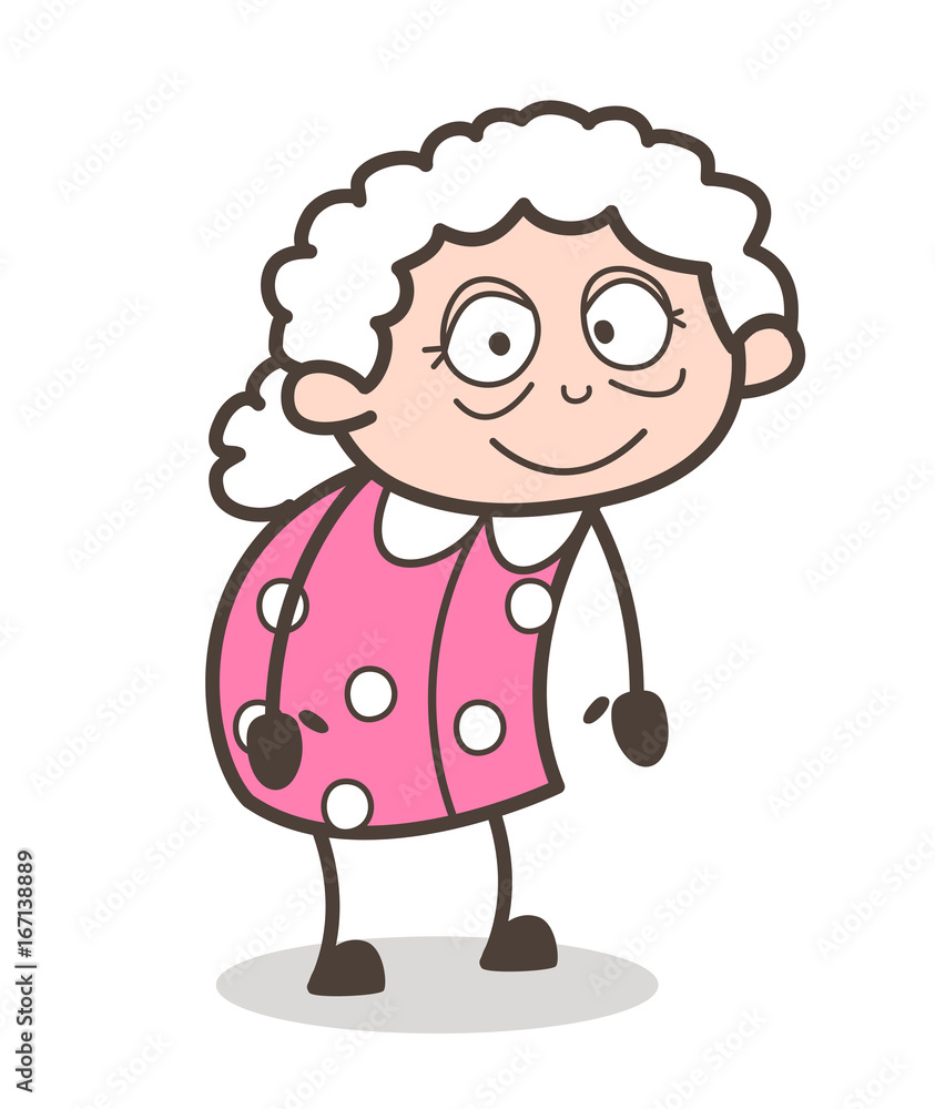 Cartoon Smiling Old Lady Vector Illustration Cartoon Smiling Old Lady Vector Illustration