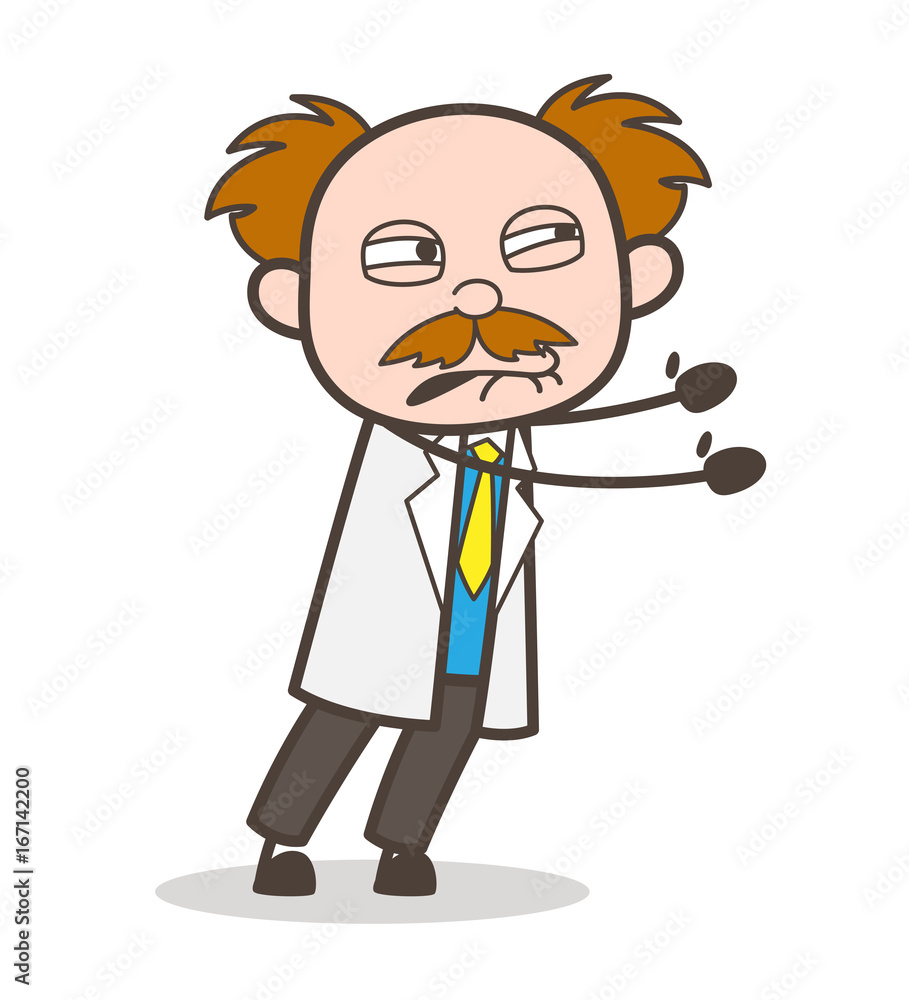 Cartoon Scientist Helpless Expression Vector Cartoon Scientist Helpless Expression Vector