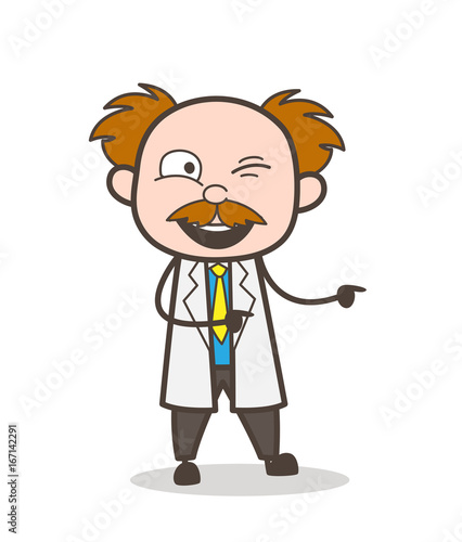Cartoon Naughty Scientist Face Vector Expression