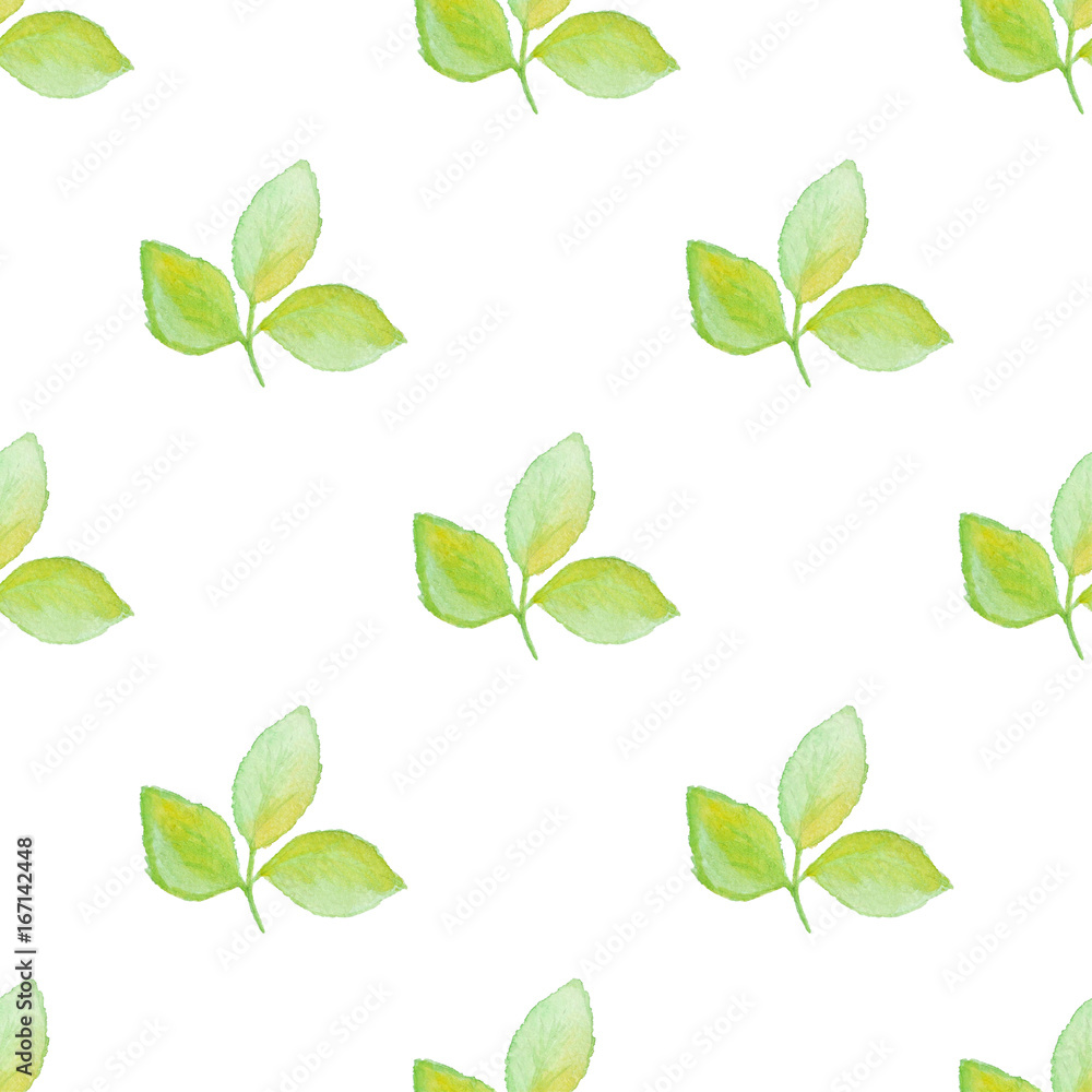 Pattern with green leaves Pattern with green leaves