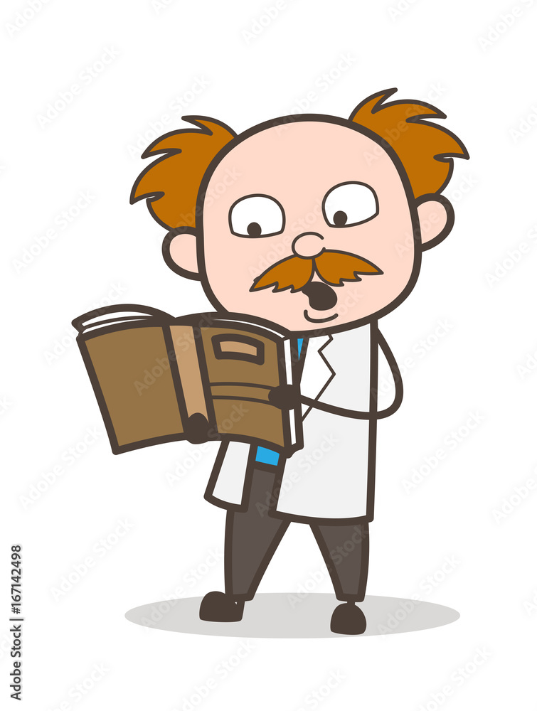 Cartoon Scientist Teaching in School Vector Illustration Cartoon Scientist Teaching in School Vector Illustration
