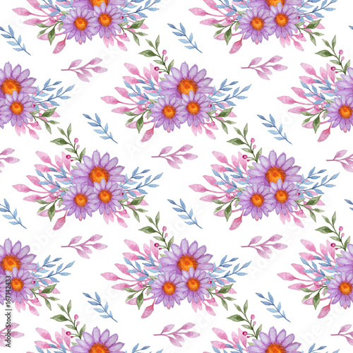Pattern with violet flowers © artspace