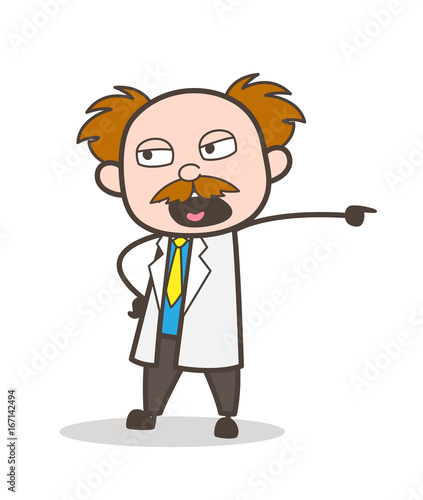 Cartoon Scientist Shouting Vector Illustration