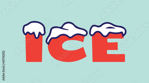 Ice word art snow cap