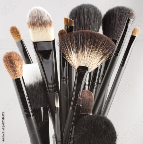 Assorted make-up brushes