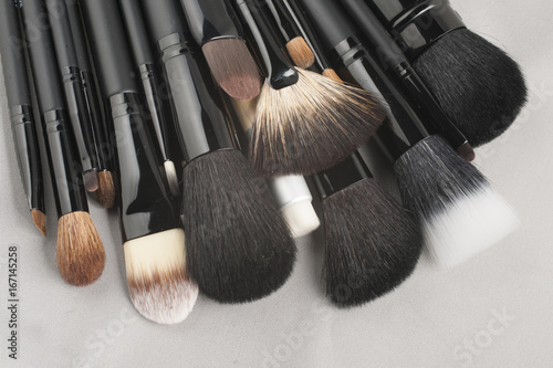 Assorted make-up brushes
