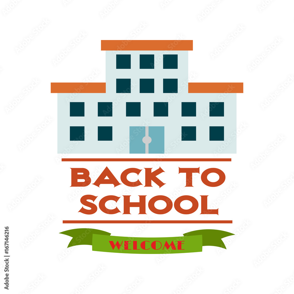 Naklejka premium Vector illustration school supplies banner.