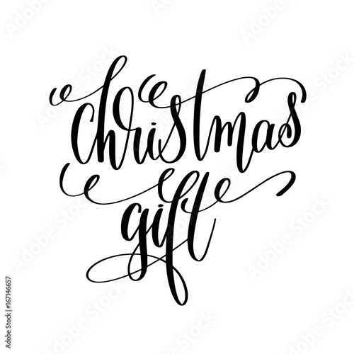 christmas gift hand lettering inscription to winter holiday