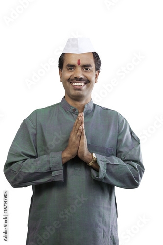 Indian man greeting  photo