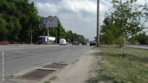 Car traffic on a city street