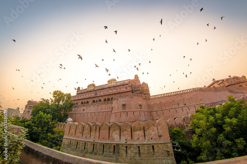 Fort Junagarh bei Sonnenuntergang - Bikaner in Indien