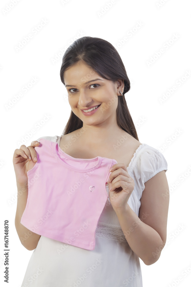 Pregnant woman holding a baby t-shirt Pregnant woman holding a baby t-shirt