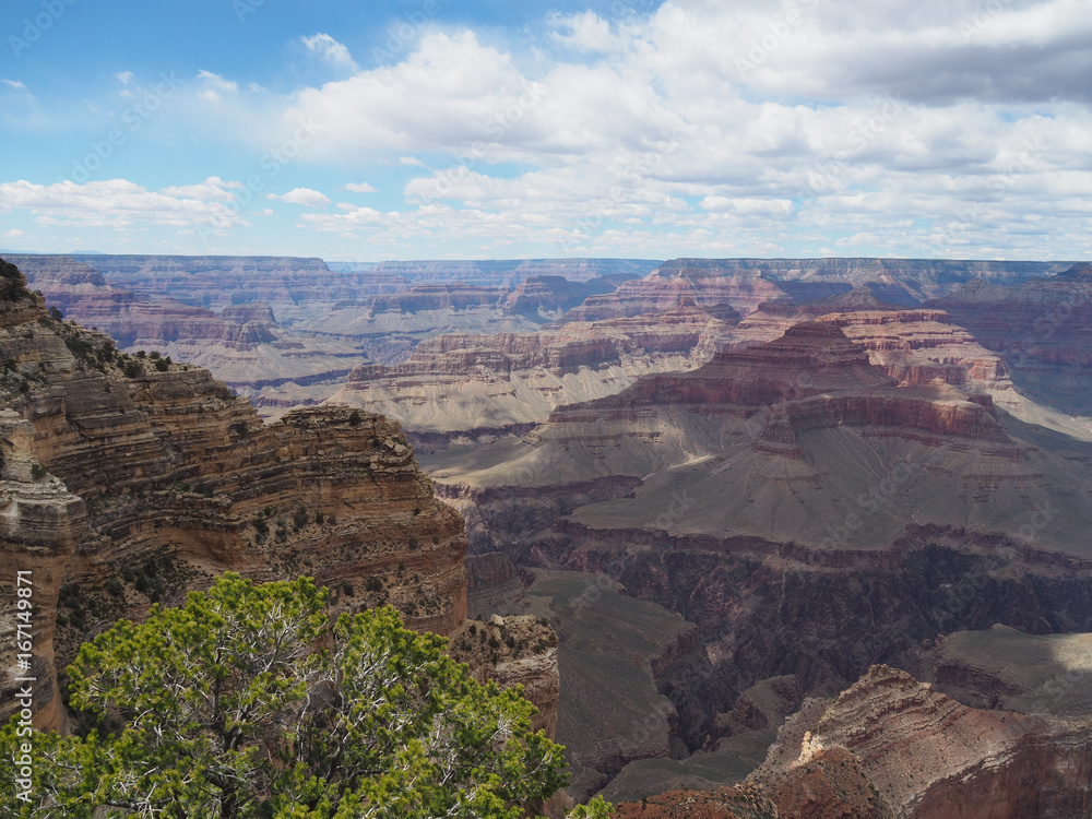 Beautiful view into the Grand Canyon from South Rim Beautiful view into the Grand Canyon from South Rim
