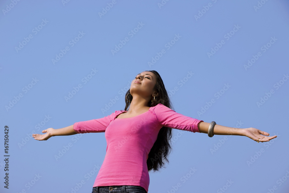 Woman enjoying the outdoors Woman enjoying the outdoors