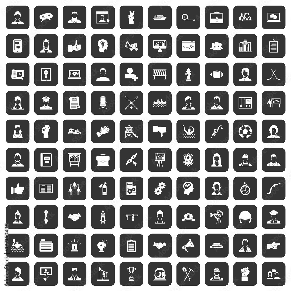 100 team work icons set black 100 team work icons set black