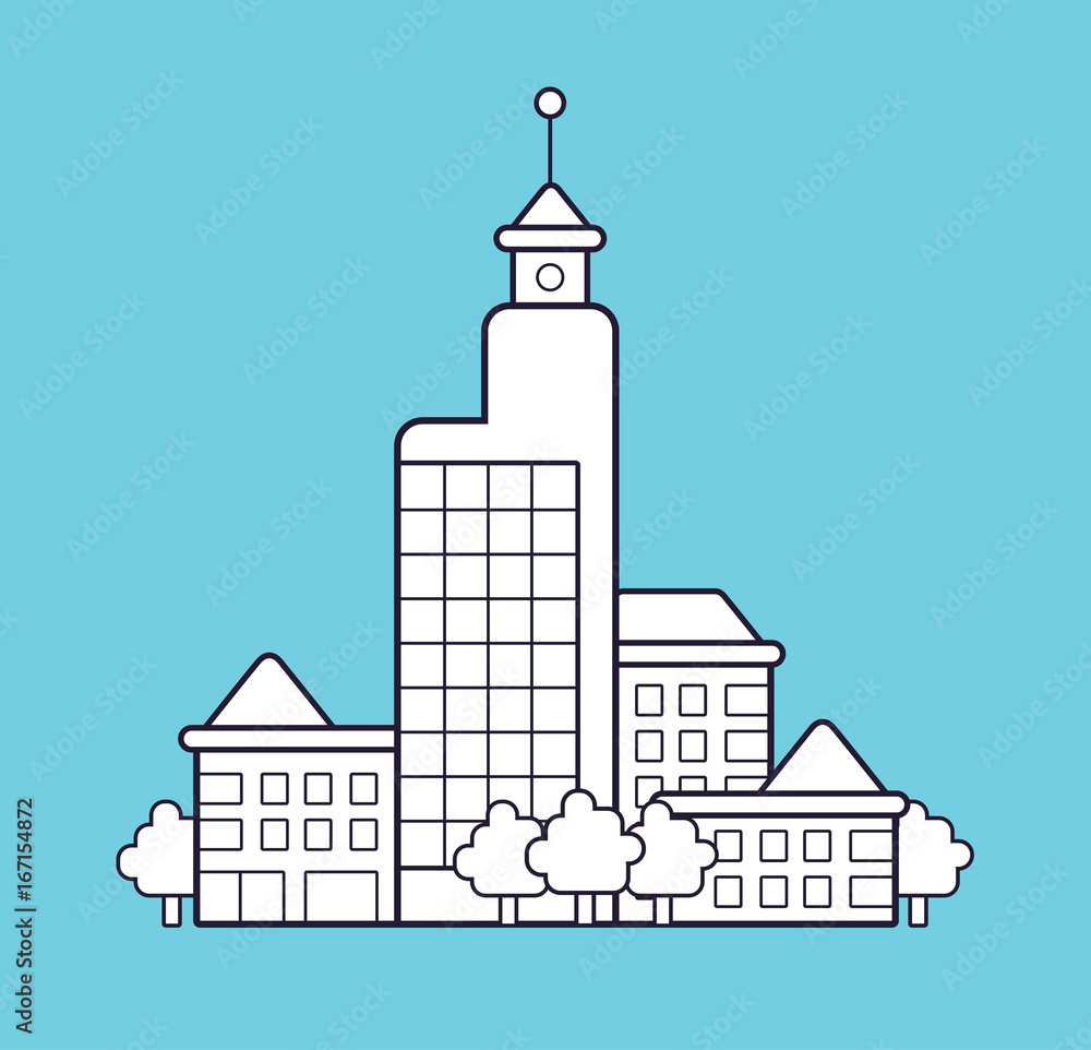 City buildings vector icon.