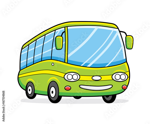 Green bus vector isolated.
