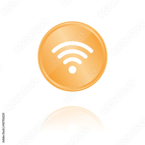 WLAN Bronze Münze mit Reflektion
