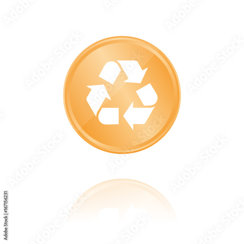 Recycling Bronze Münze mit Reflektion