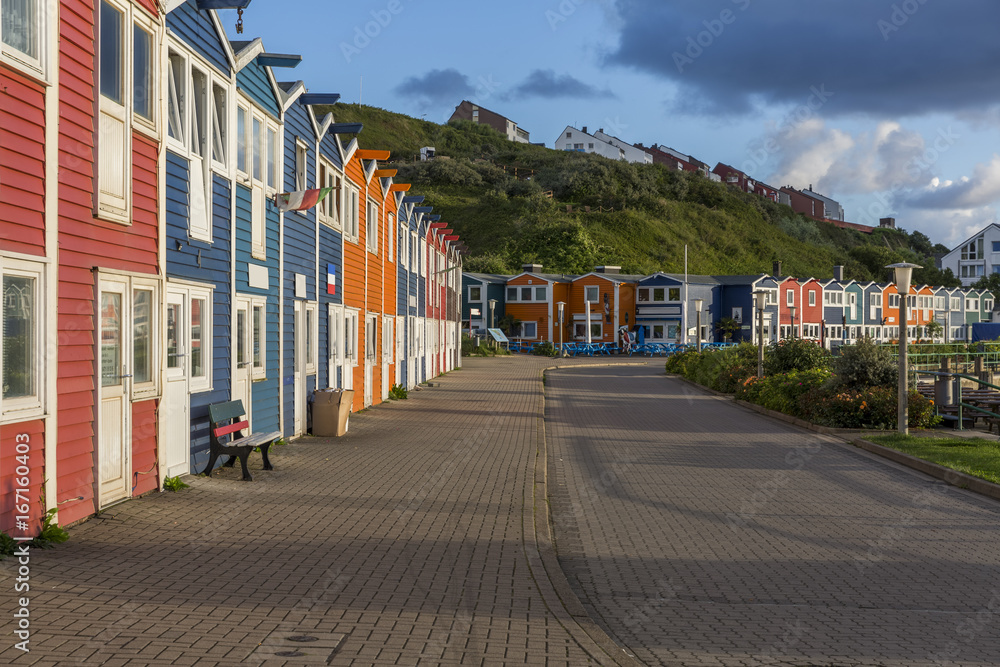 Bright and colorful houses on the island of Helgoland Bright and colorful houses on the island of Helgoland