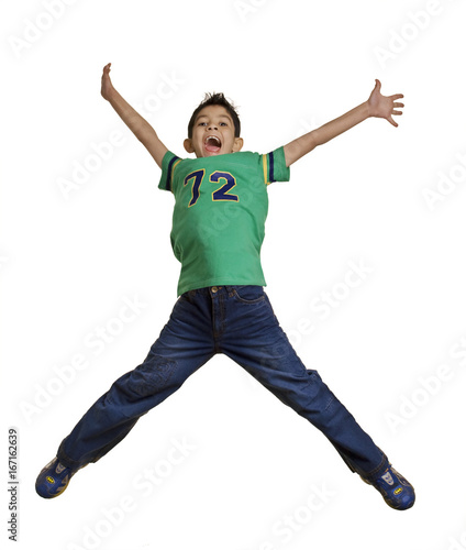 Boy jumping with joy 