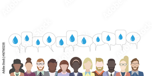 Leute mit Sprechblasen - Wassertropfen