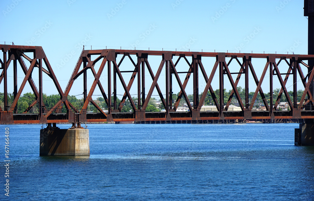 old railroad bridge over river