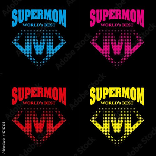 Super Mom hero Logo Supehero Letters