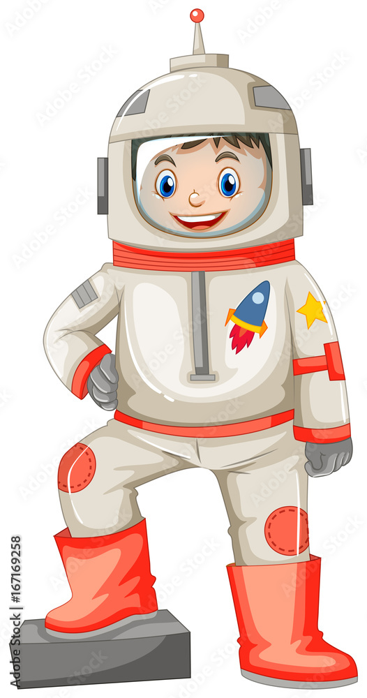Astronaut in spacesuit on white background