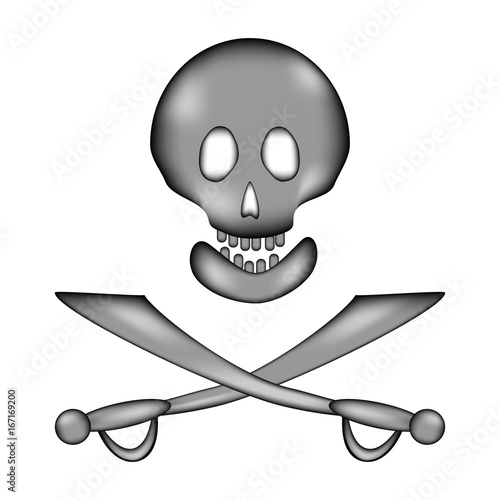 Skull and bones danger sign sign icon.