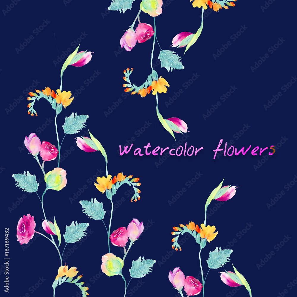 Fototapeta premium Watercolor flowers