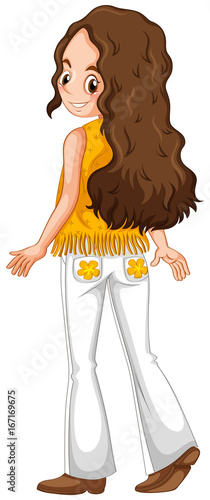 Woman in hippie clothes