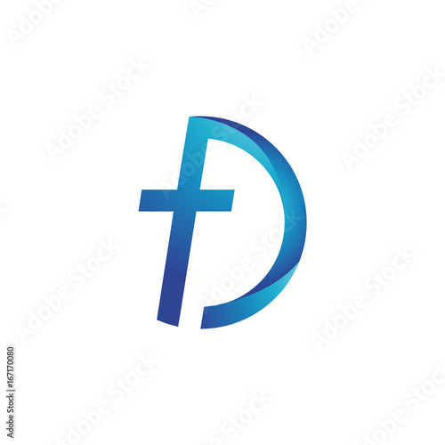 letter F D logo