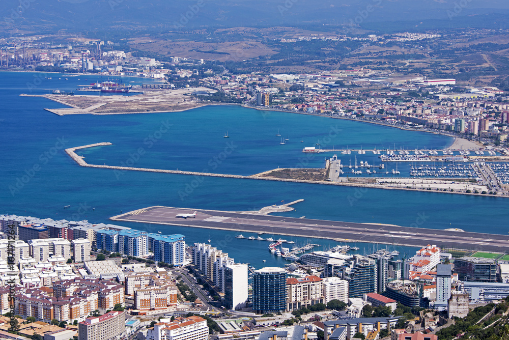 Fototapeta premium View of Gibraltar with runway