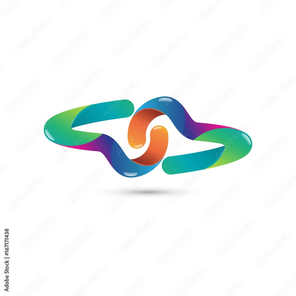 Colorful Letter W,M,M Logo,W logo Template
