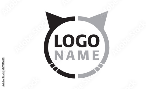 Vector - Cattery or pet shop logo, isolated on white background. Vector illustration.