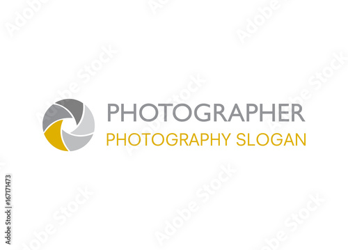 Vector - Camera shutter logo, isolated on white background. Vector illustration.