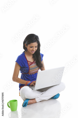 Girl working on laptop