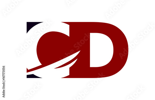 Free Download CD Red Negative Space Square Swoosh Letter Logo - GFXLoad