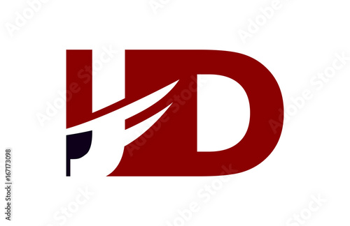 Free Download JD Red Negative Space Square Swoosh Letter Logo - GFXLoad