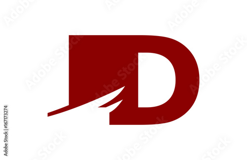 Free Download LD Red Negative Space Square Swoosh Letter Logo - GFXLoad