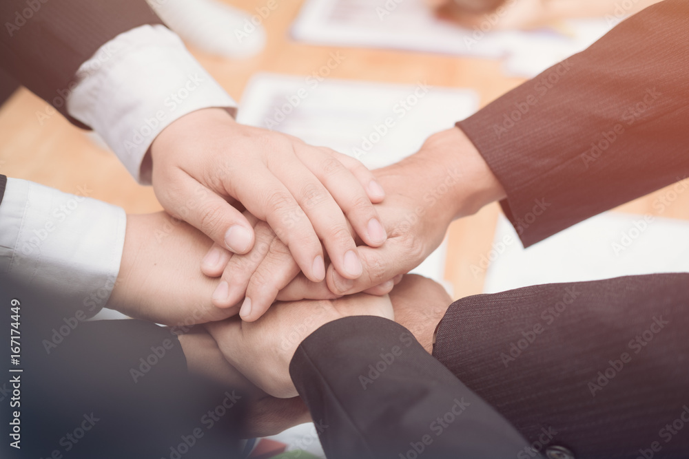 good teamwork, workplace strategy, Businessmen meeting to discuss and consult on the future plans of their work together good teamwork, workplace strategy, Businessmen meeting to discuss and consult on the future plans of their work together