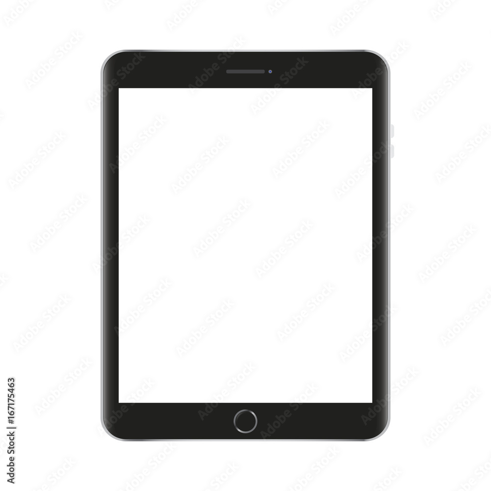 Mock up black tablet isolated on white vector design Mock up black tablet isolated on white vector design