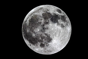 Fototapete Vollmond Mondoberfläche im Detail bei Nacht  © taffpixture