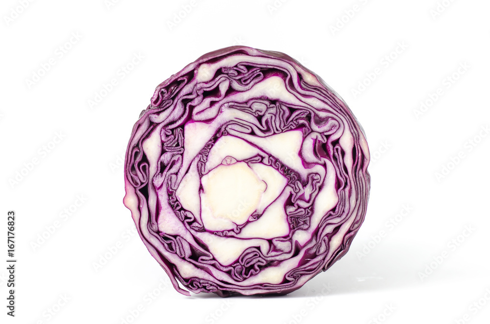 Half of purple cabbage isolated on white background,Vegetables for cooking Half of purple cabbage isolated on white background,Vegetables for cooking