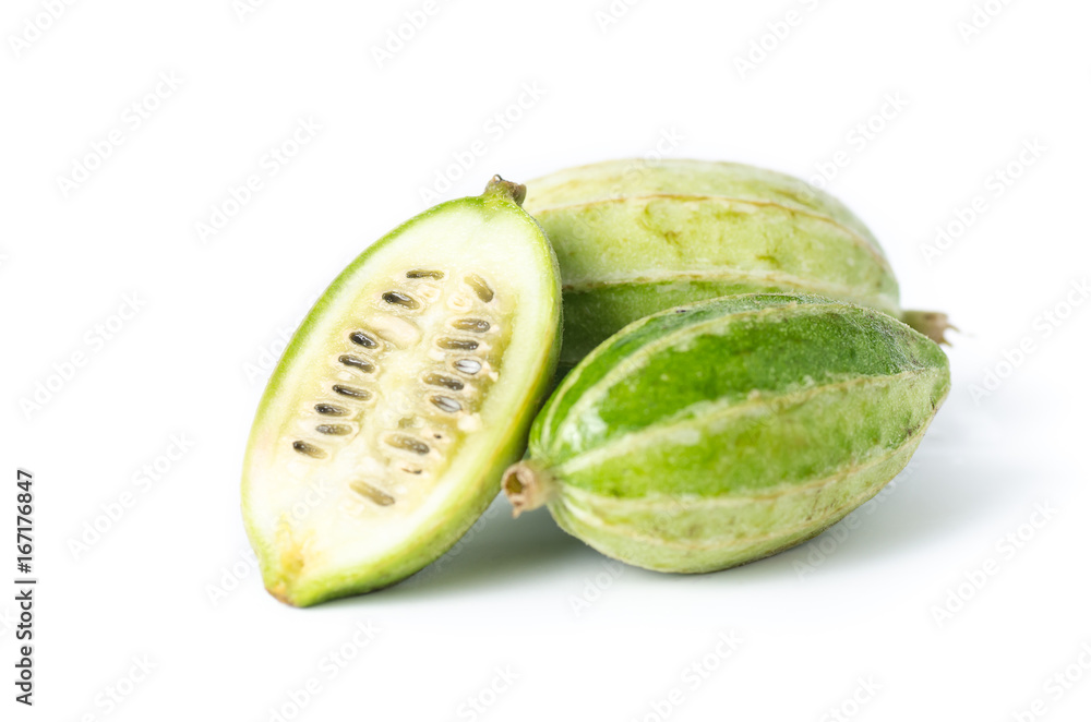 Small gourd on white background,Vegetables for Thai food cooking Small gourd on white background,Vegetables for Thai food cooking