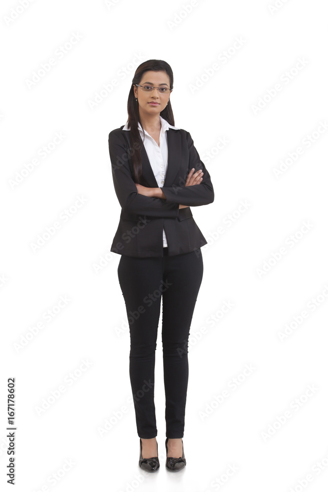 Portrait of confident businesswoman with arms crossed isolated over white background Portrait of confident businesswoman with arms crossed isolated over white background